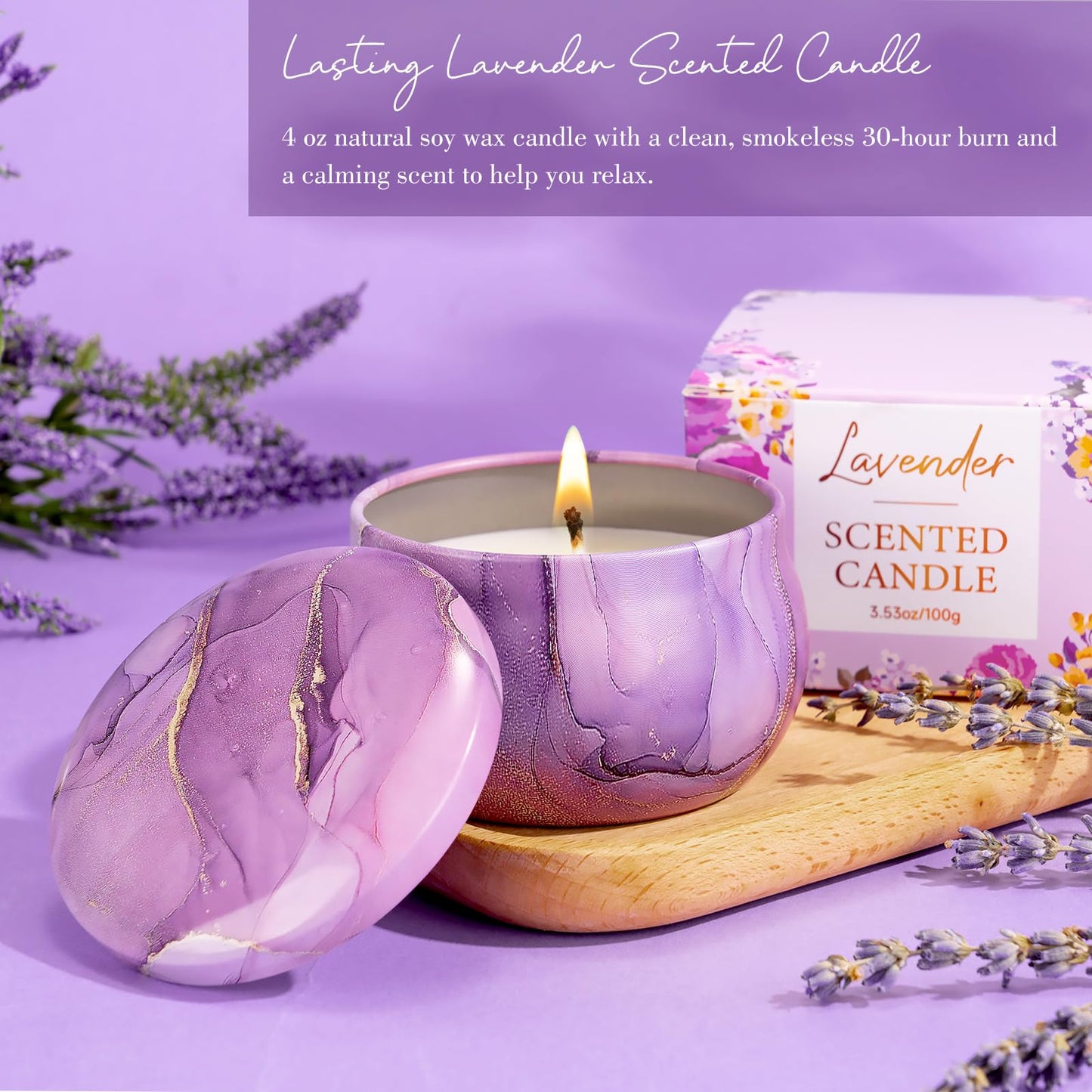 Mothers Day Gift for Mom Her BFF Sister Wife Girlfriend, Gift Baskets for Women, Unique Birthday Gifts for Women Best Friend, Self Care Gift Get Well Soon Basket, Lavender Relaxing Care Package