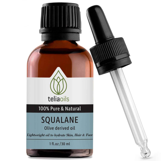 Teliaoils Squalane Oil for face – 100% Plant-Based Oil from Olives – Natural Moisturizer for Face, Skin, and Hair – Improves Skin Elasticity – Lightweight & Fast Absorbing Hydration – 1oz