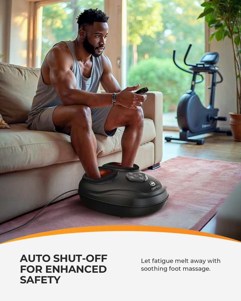 CooCoCo 2026 Upgrade Shiatsu Foot Massager with Heat, FSA Eligible Feet Massager for Plantar Fasciitis & Neuropathy, Foot Warmer with Kneading, Rolling, Compression, Remote Control