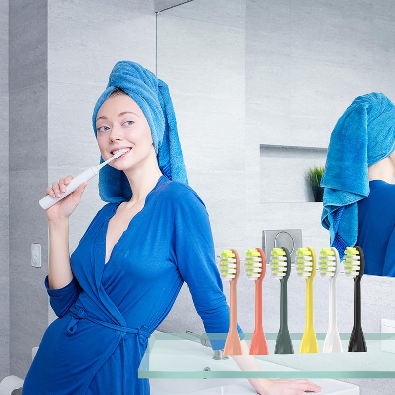 One Series Replacement Toothbrush Heads Pisonicleara Compatible with sonicare Philips BH1022/03 HY1100/02 HY1102 (8-pc) Battery Brush, Mango Snow White