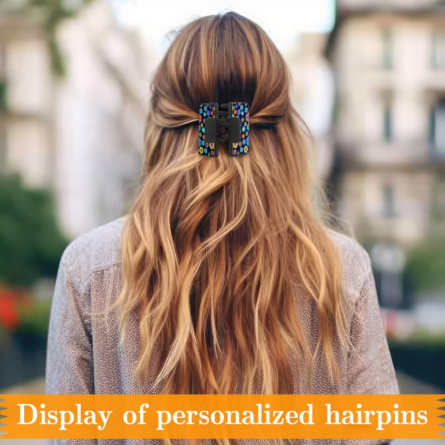 ZhouBoat 40 Pack Thin Hair Claw Clips Cover Sublimation Square Claw Clips Cover Blanks 1.8 inch PU Leather for Thin Hair Including 40 Pcs Strong Double-sided Adhesive, NO Clip Included