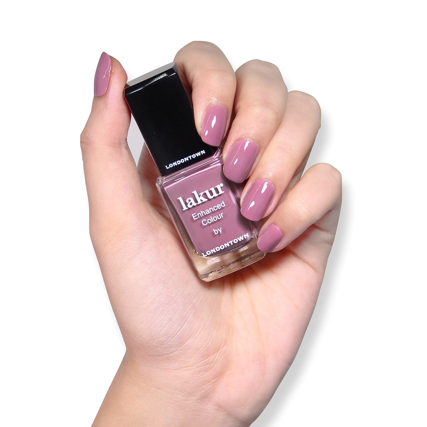 LONDONTOWN Lakur Nail Polish – Pink & Purple Shades, Plush, 0.4 Fl Oz, Long-Lasting, Streak-Free, Chip-Resistant | 21+ Free Non-Toxic Vegan Nail Color, Strengthens & Hydrates Nails