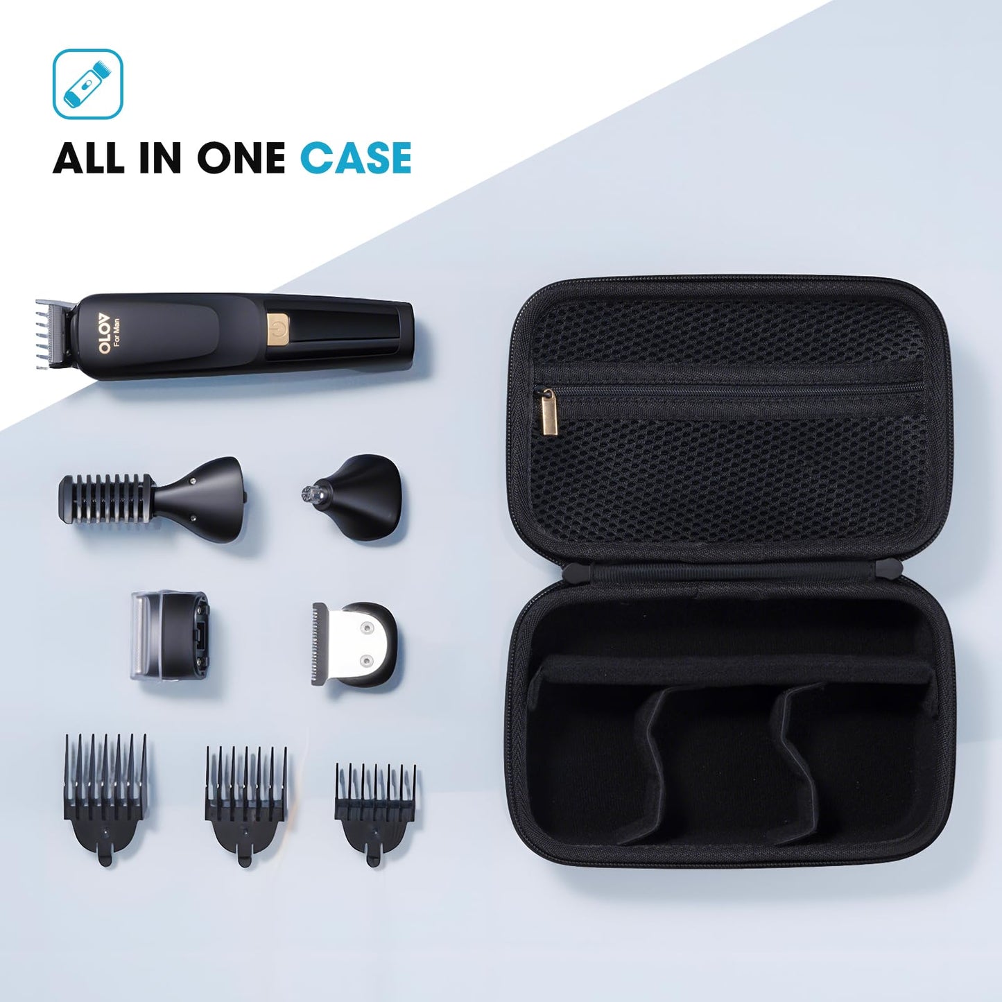 ProCase Hard EVA Travel Case for Electric Hair Clipper Trimmer, Protective Storage Organizer Bag for Beard/Body/Bikini Trimmer & Shaver -Black