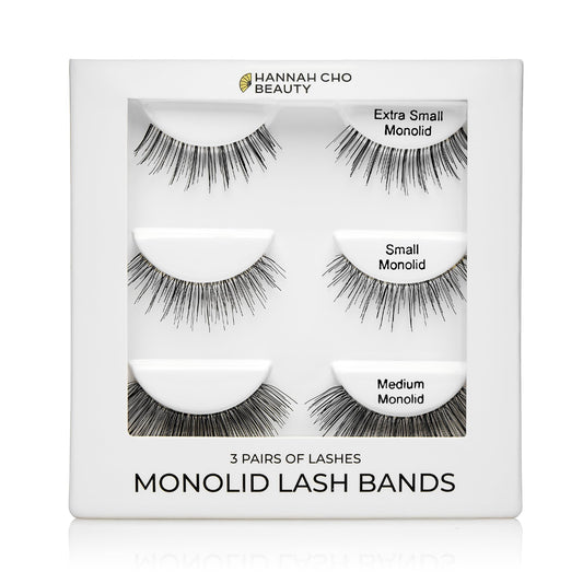 Best Lashes for Monolids Sample Pack - 3 Pairs of Strip False Lashes - Bestselling Natural Eyelashes for Monolid Eyes - Real Hair Lashes Smaller Sizes - Hannah Cho Beauty