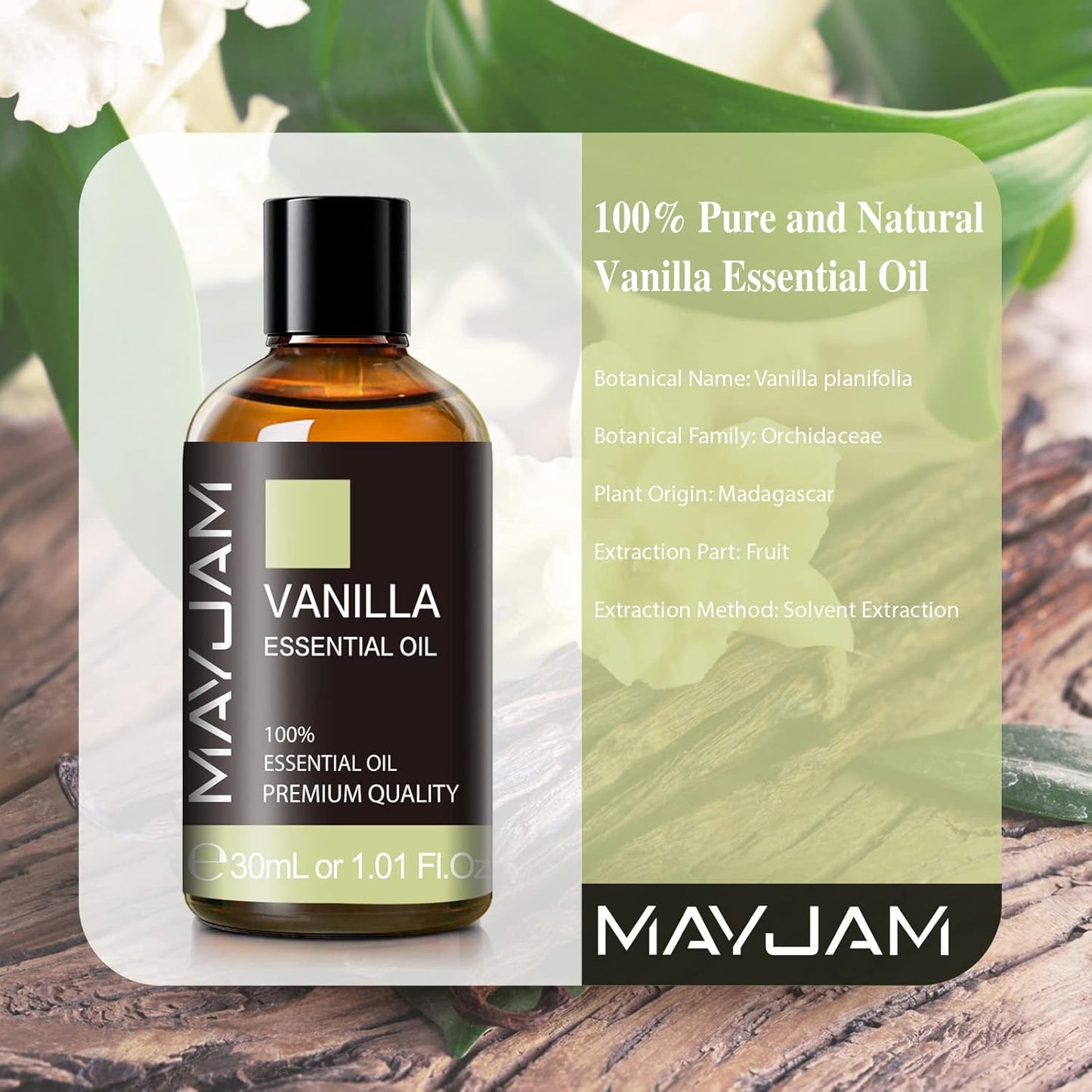 Vanilla Essential Oil - Premium Aromatherapy Oil for Diffusers, Soap & Candle Making | 30ml/1.01fl.oz
