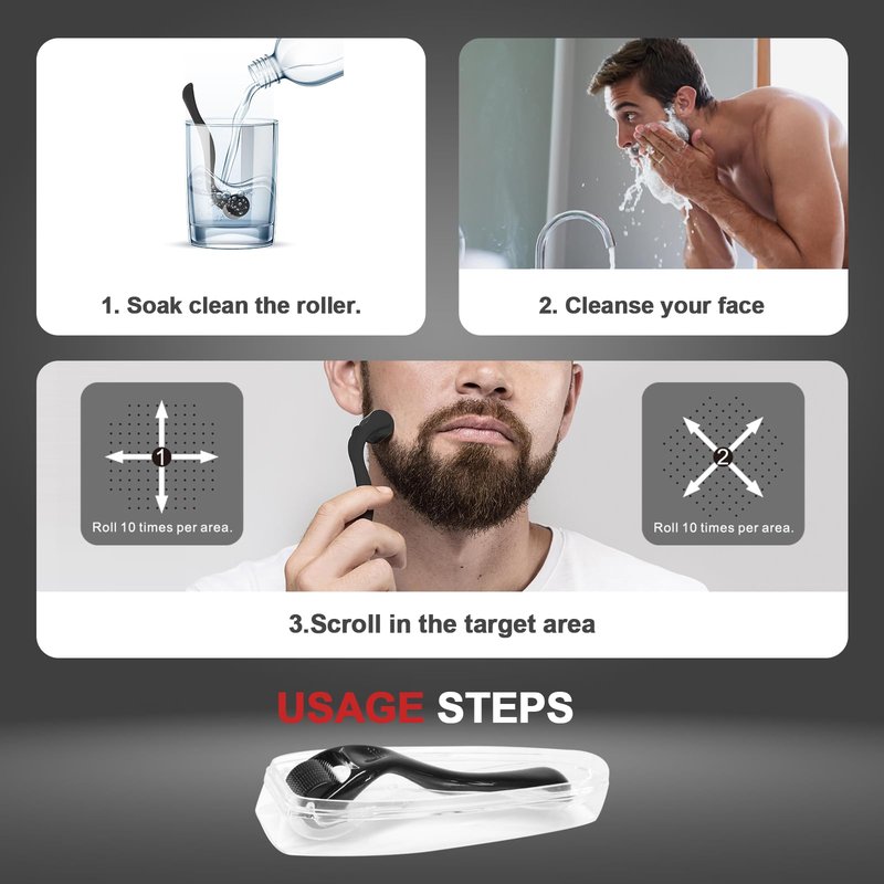 540 Titanium Derma Roller - Microneedle Micro Needle Roller for Men and Women Home Use - Microneedling Roller Microneedle Skin Care Tool A8