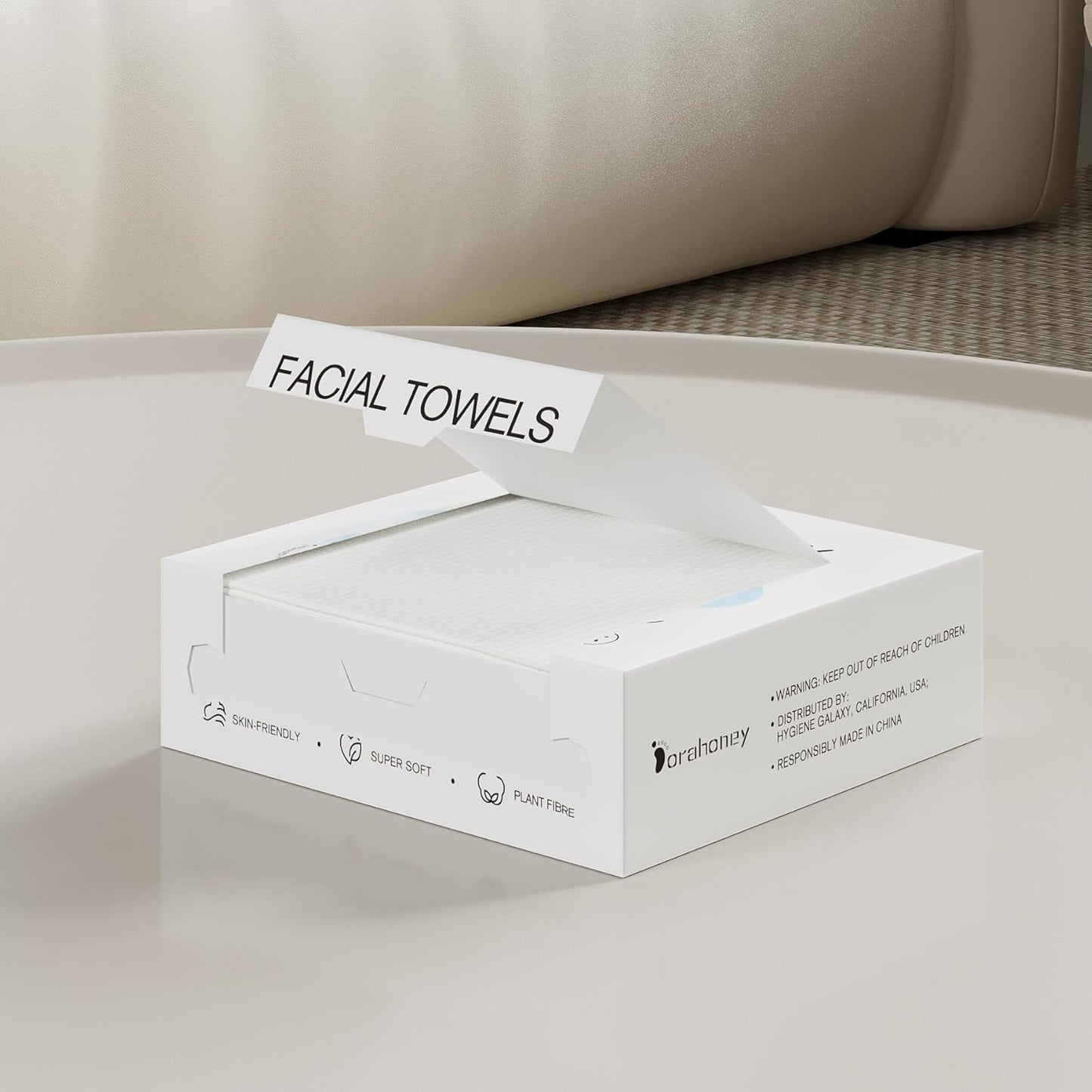 Disposable Face Towels - Extra Large 12"×12" Ultra Soft Towelettes for Sensitive Skin | 20 Count Makeup Remover Wipes