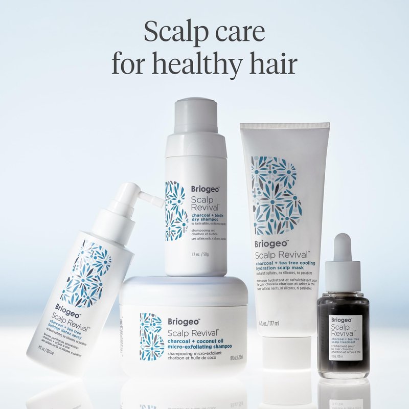 Briogeo Scalp Revival Charcoal + Tea Tree Buildup Detox Spray | Pre-Wash Scalp Exfoliating Treatment for Product Buildup, Dry Shampoo Residue & Oily Roots | Vegan & Cruelty Free | 4 oz