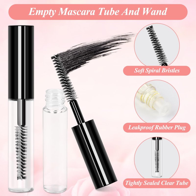 Adecco LLC AHIER 10 pcs 4ML Reusable Empty Bottle Tube Container for Eyelash Growth Oil/Mascara with Brush for Home and Travel (10p)…