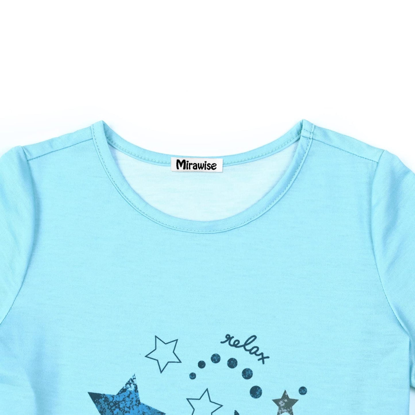 Mirawise Pajamas for Girls Blue Moon 3 Piece Pajama 8 9 8-10 Years Old Pant Pjs Set Cute