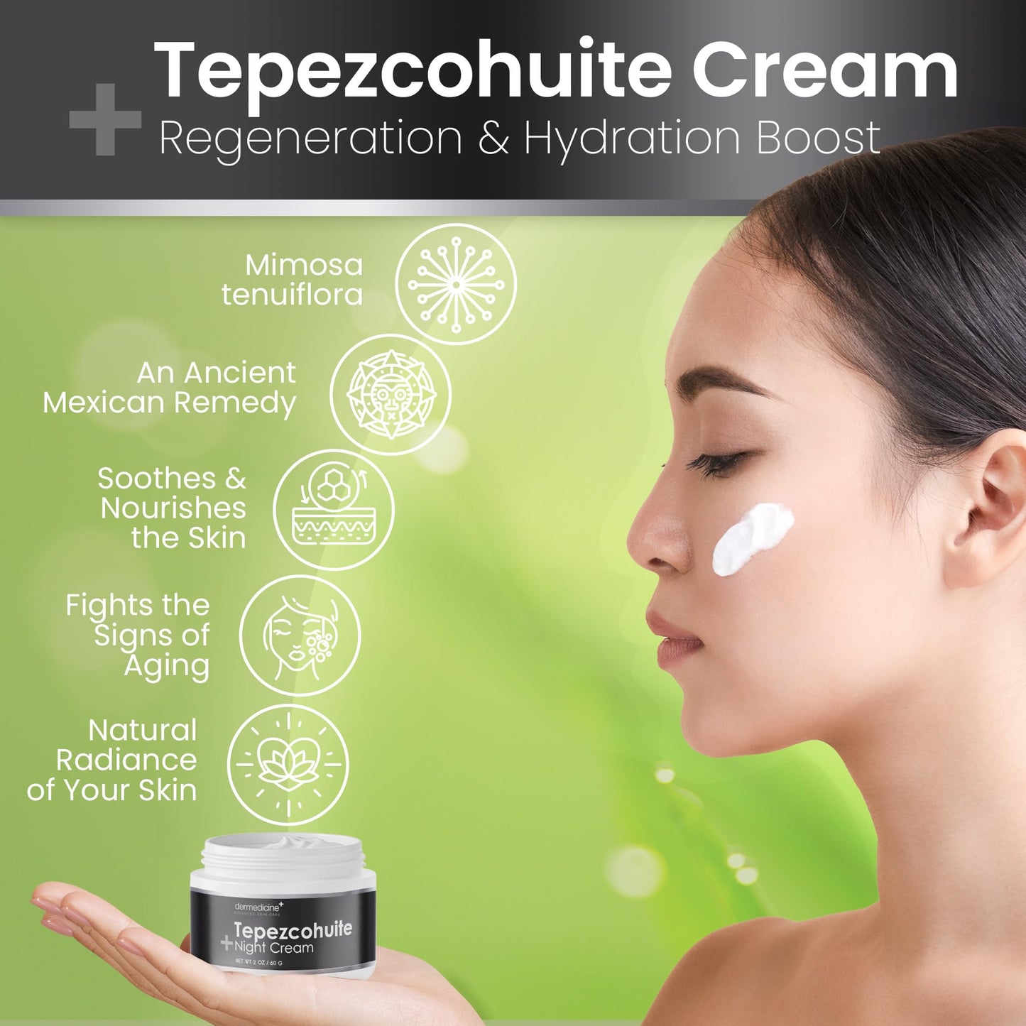 Tepezcohuite Cream Original Enhanced Formulation with Mexican Origins Mexico Night Cream Tepesquehuite Crema Beauty Products from Milagrosa Tepezcohuite Powder Para La Cara Skin Care 4oz