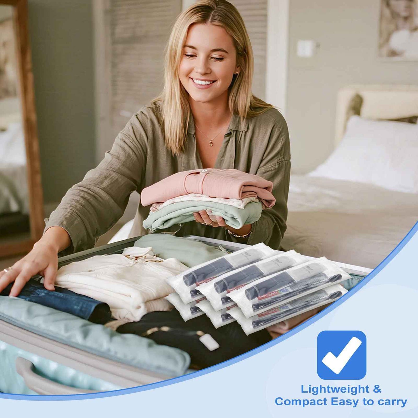 LLHQAMT Hygiene Kit, Personal Hygiene Kit with Individual Package, Bulk Hygiene Supplies are Suitable for Travel, Hotel, Camping, Household (12 Set)