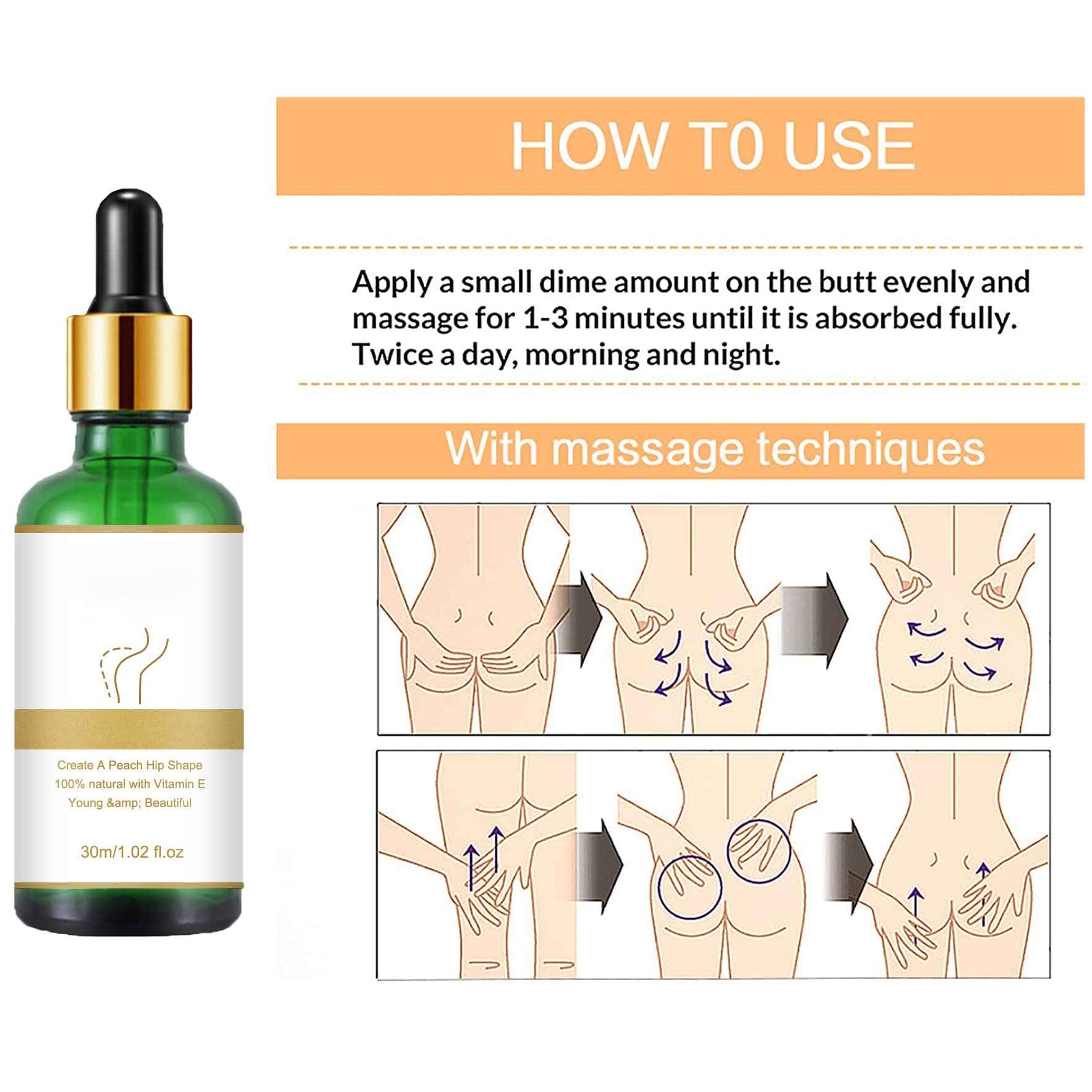 Buttock Lifting Oil, Hip Lift Up Essential Oil, Hip Lifting Essential Oil, Buttocks Essential Essence for Women (30ml-3PCS)