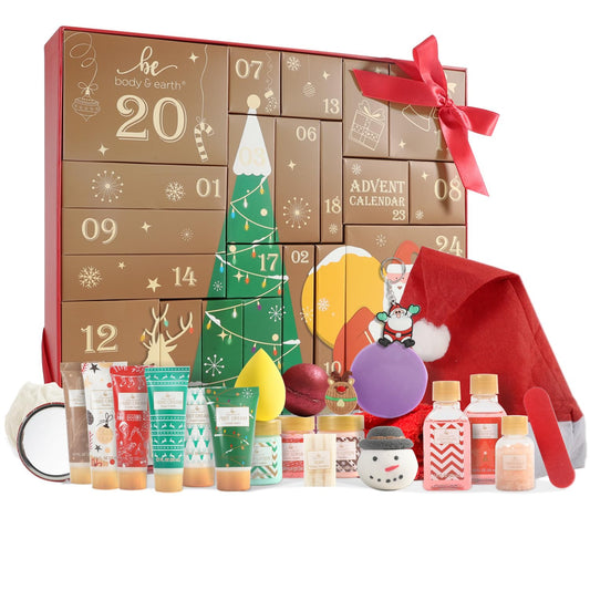 Advent Calendar 2026 BODY & EARTH Holiday Gifts for Women Christmas 24 Days of Beauty Countdow Calendar 24PCS 2026 Skincare Advent Calendar
