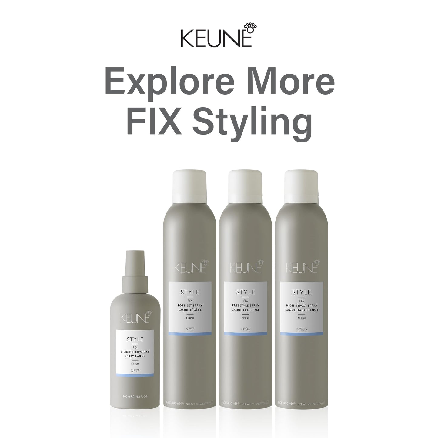 KEUNE Style High Impact Spray Fixer, Strong Hold Hairspray with Humidity Protection, Natural Shine Finishing Spray for All Hair Types, 9.2 Fl Oz