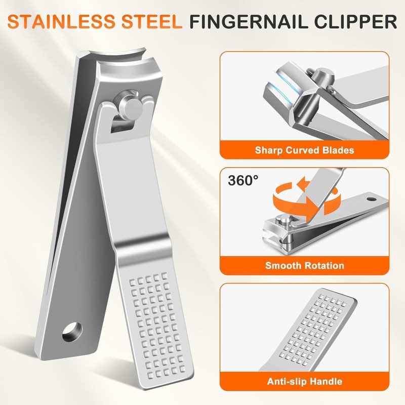 Toenail Clippers for Seniors - Ultra Sharp Large Nail Clippers Set | Slanted Angled Head, Heavy Duty Design
