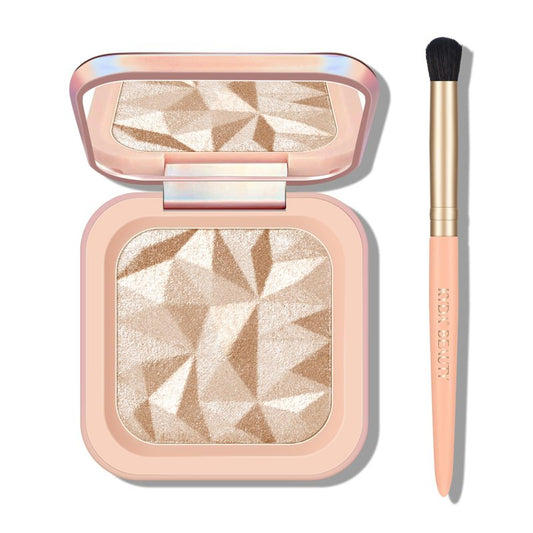 High Glossy Face Highlighter Palette, Luminous Face Illuminator Palette, Natural Glow Finish, Pearl Shimmer Smooth Baked Powder for a Radiant Glow, Lasting Sparkling Highlighter Makeup- SUN GLOW