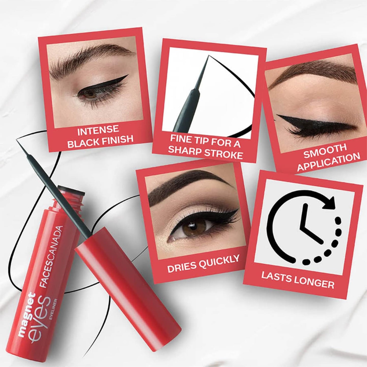 Facescanada Eye Makeup Combo – Eyeliner Pencil, Liquid Eyeliner & Mascara Set | Smudge Proof, Long Lasting & Bold Black Formula | Eye Kit for Daily & Party Wear | 3 Piece Set