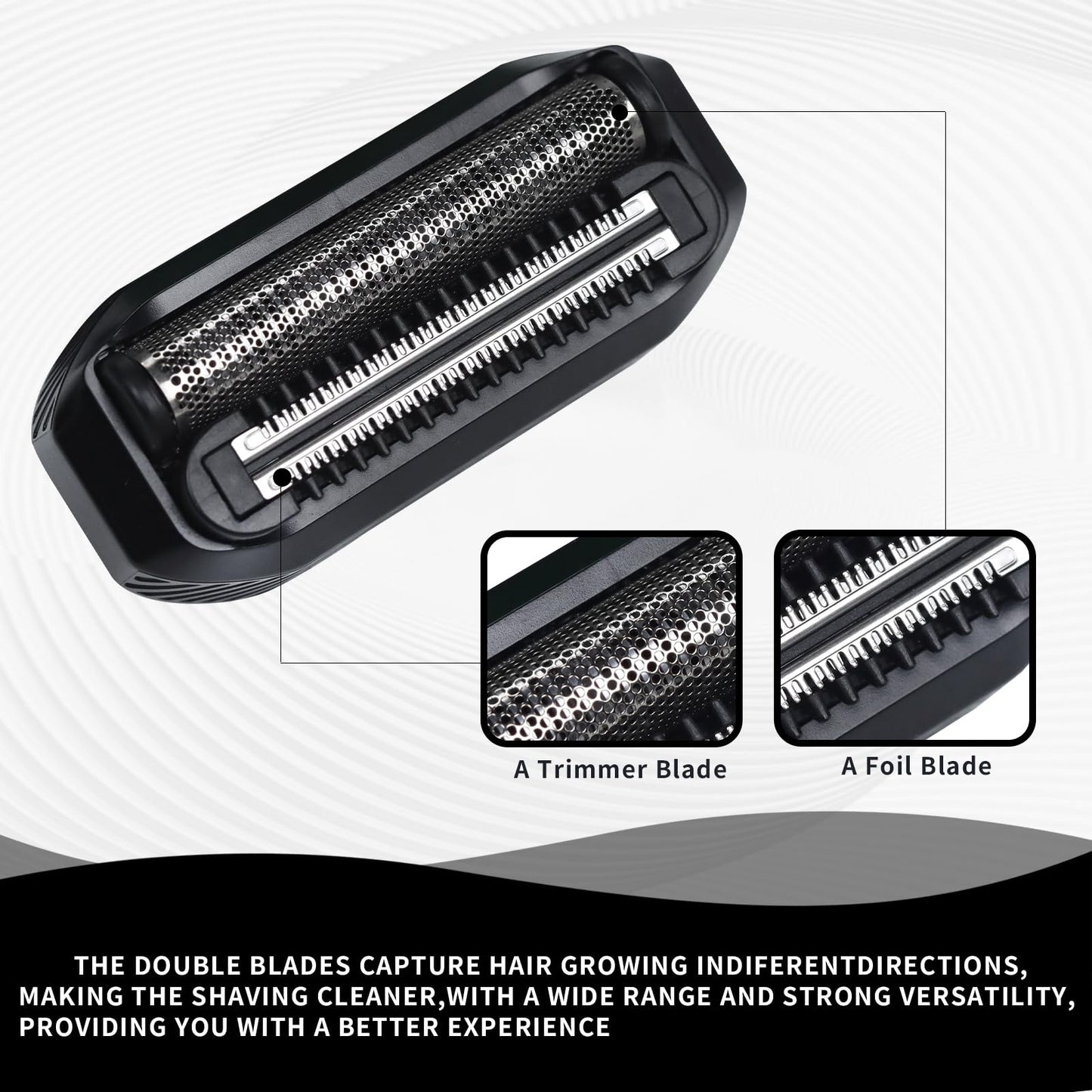 Shaver heads Replacement Blade Compatible with MANSCAPED The Handyman Replacement Blade，Long-Hair Leveler & Foil Blades （2 Pack）