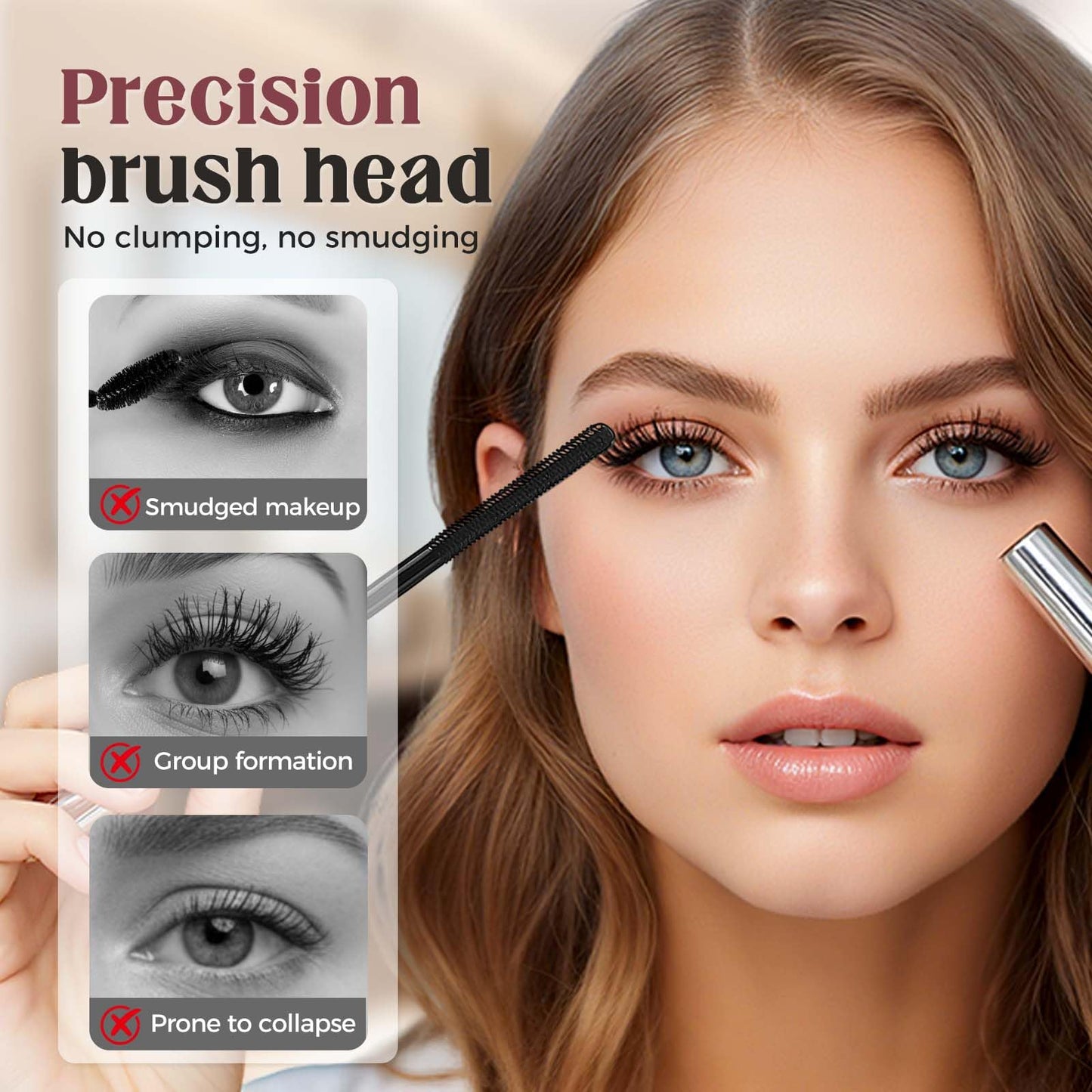 Steel Tube Eyelash Primer, 2026 New Curling Steel Pipe Metal Wand Mascara Black for Volume and Length, Mascara for Older Women 60 Plus, Non Clumping Long Wear Non-Smudged