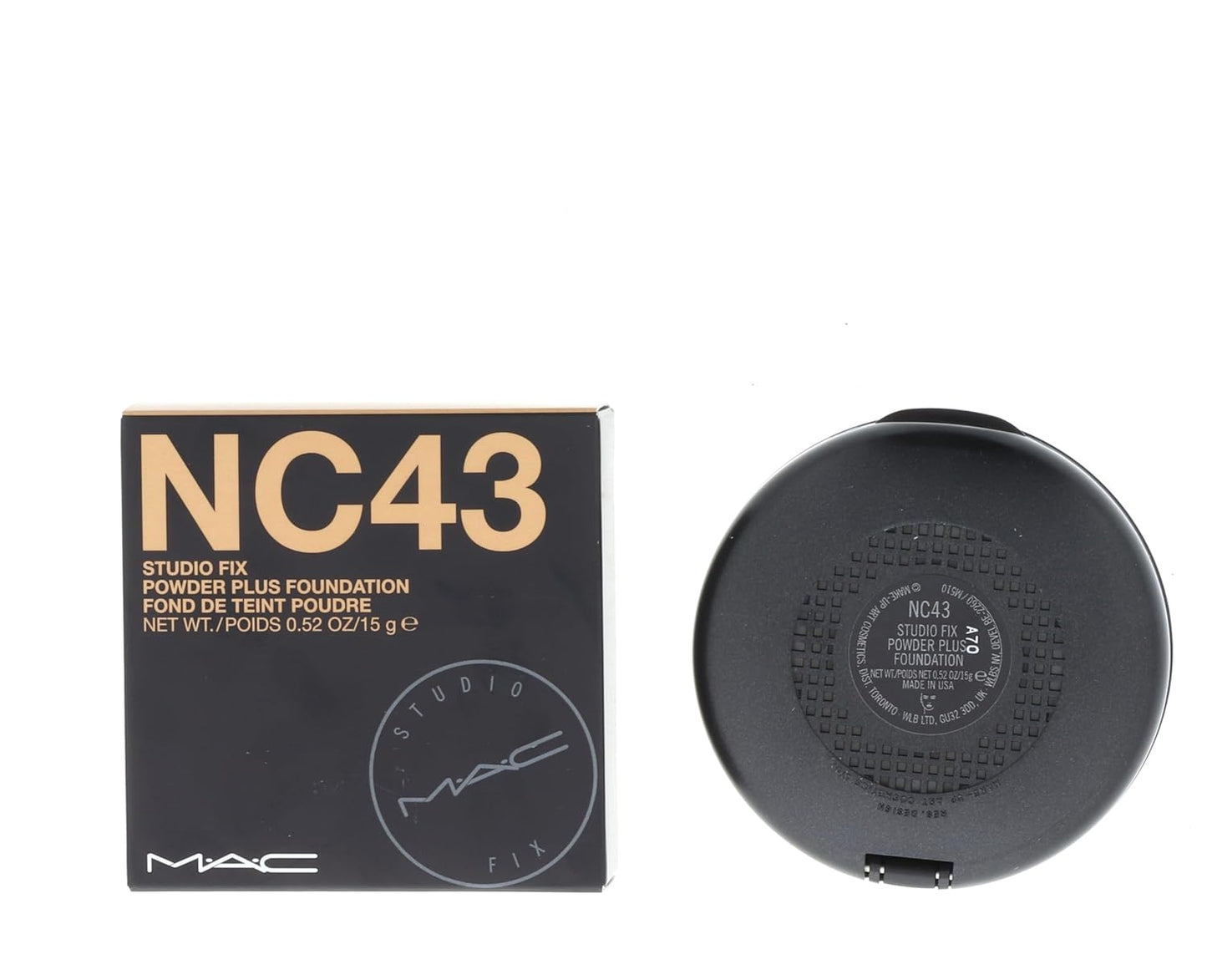 MAC Studio Fix Powder Plus Foundation - Full Coverage, Matte Finish | NC43, 15g/0.52oz