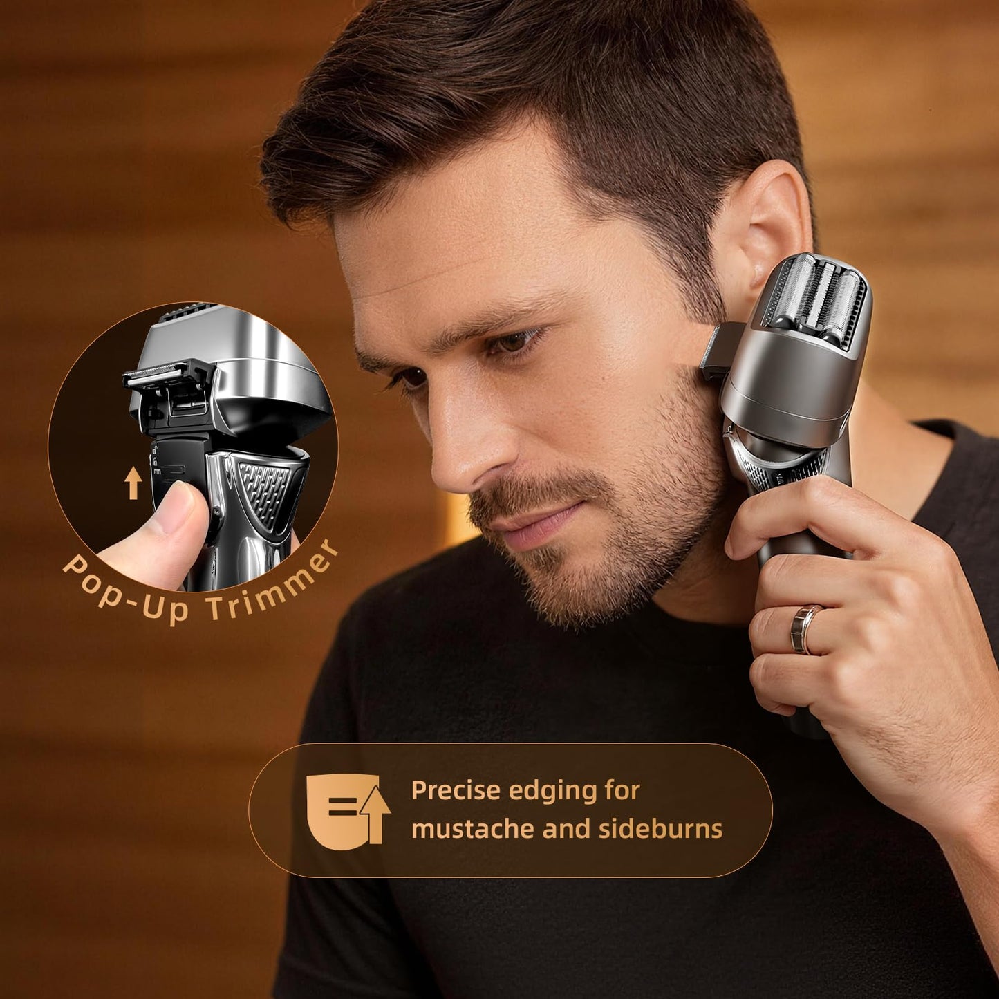 Ufree Electric Razor for Men, Foil Shaver with 2 Foil Heads, IPX7 Waterproof Electric Shaver, Wet Dry Cordless Razor, Chargeable&Portable Shavers for Men, Silver