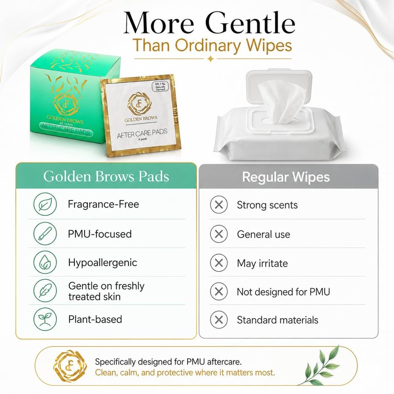Golden Brows Piercing Aftercare Pads | Plant Based Fragrance Free Cotton Pads for piercing bump solution | Microblading Aftercare Cotton Rounds for Face & Body | Post-Procedure Essentials – 25 Pack