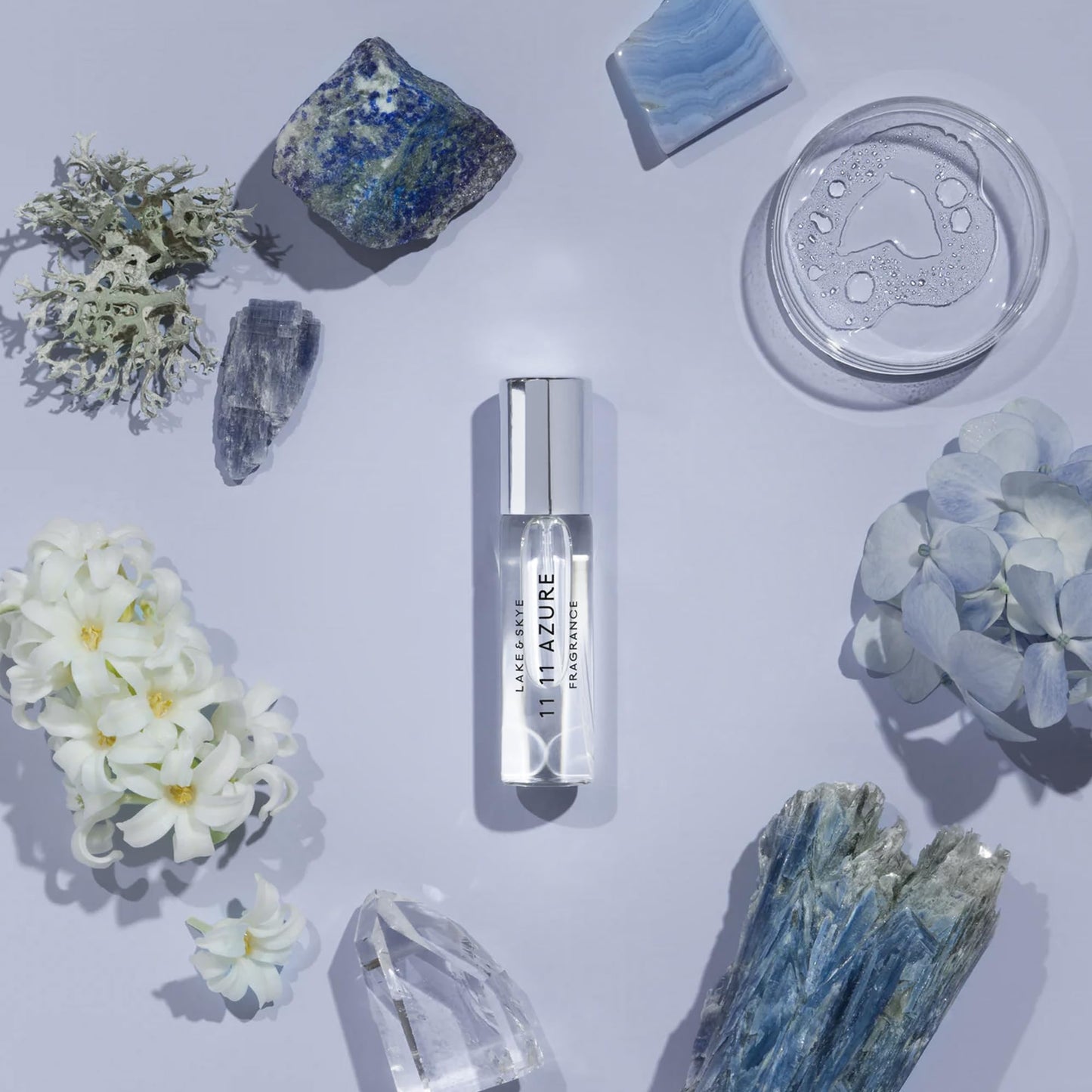 Lake & Skye 11 11 Azure Fragrance Oil Rollerball Perfume, Unisex Aquatic Floral & Skin Musk Scent with Water Accord & Bergamot, 0.33 fl oz (10 ml)