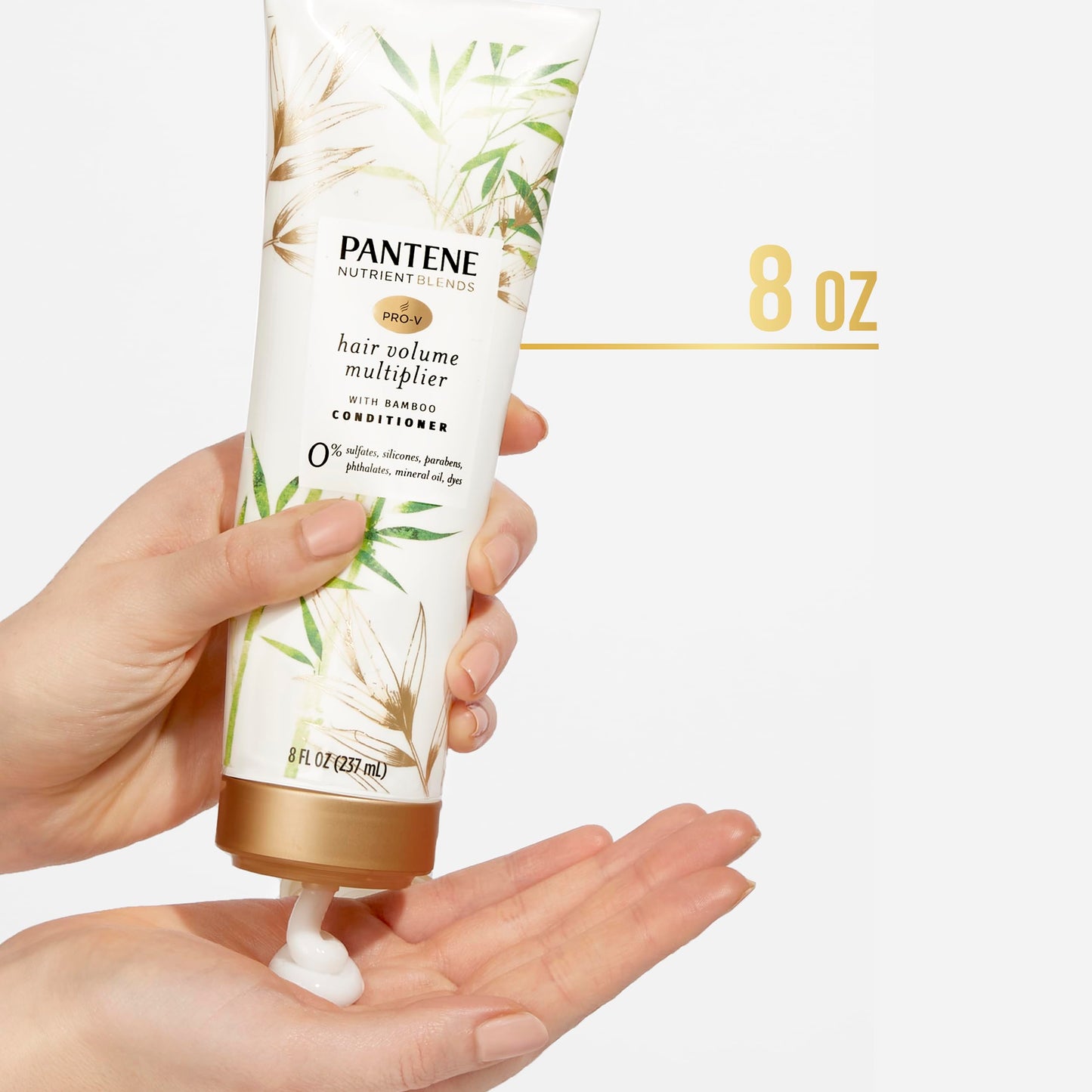 Pantene Sulfate Free Conditioner, Volumizing conditioner for fine or flat hair with Bamboo, Color Safe, 8.0 oz