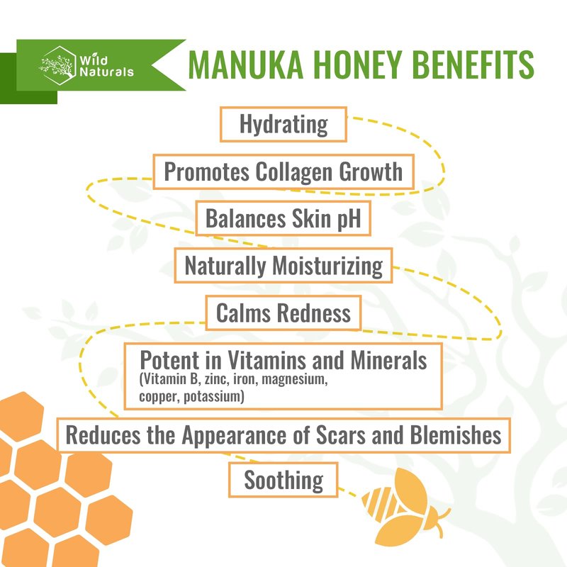 Wild Naturals Manuka Honey Eczema and Psoriasis Body Wash – Organic, Natural Body Wash with Aloe Vera, Cehami, and Manuka Honey – Plant-Based, Sulfate-Free, Cruelty-Free Skincare