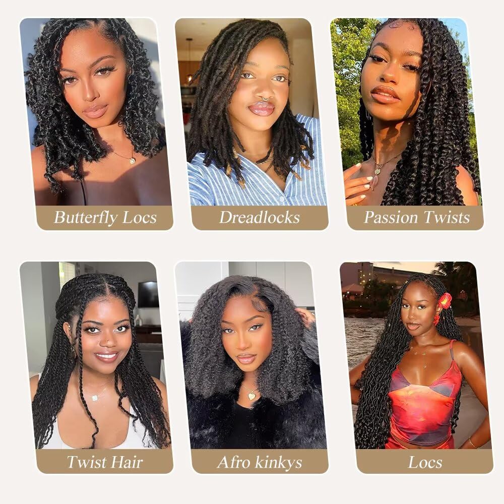 Spring Twist Hair - Afro Kinky Bulk Human Hair Bundles | 12 Inch Ginger Marley Twist for Crochet & Braiding