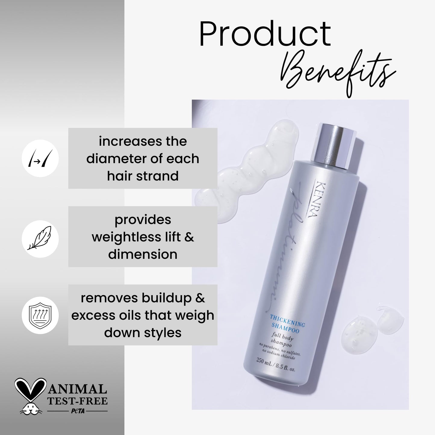 Kenra Professional Platinum Thickening Shampoo | Provides Nourishment & Delivers Shine | Increases Thickness & Volume | Body & Fullness | Protects Against Humidity | All Hair Types | 8.5 fl. Oz