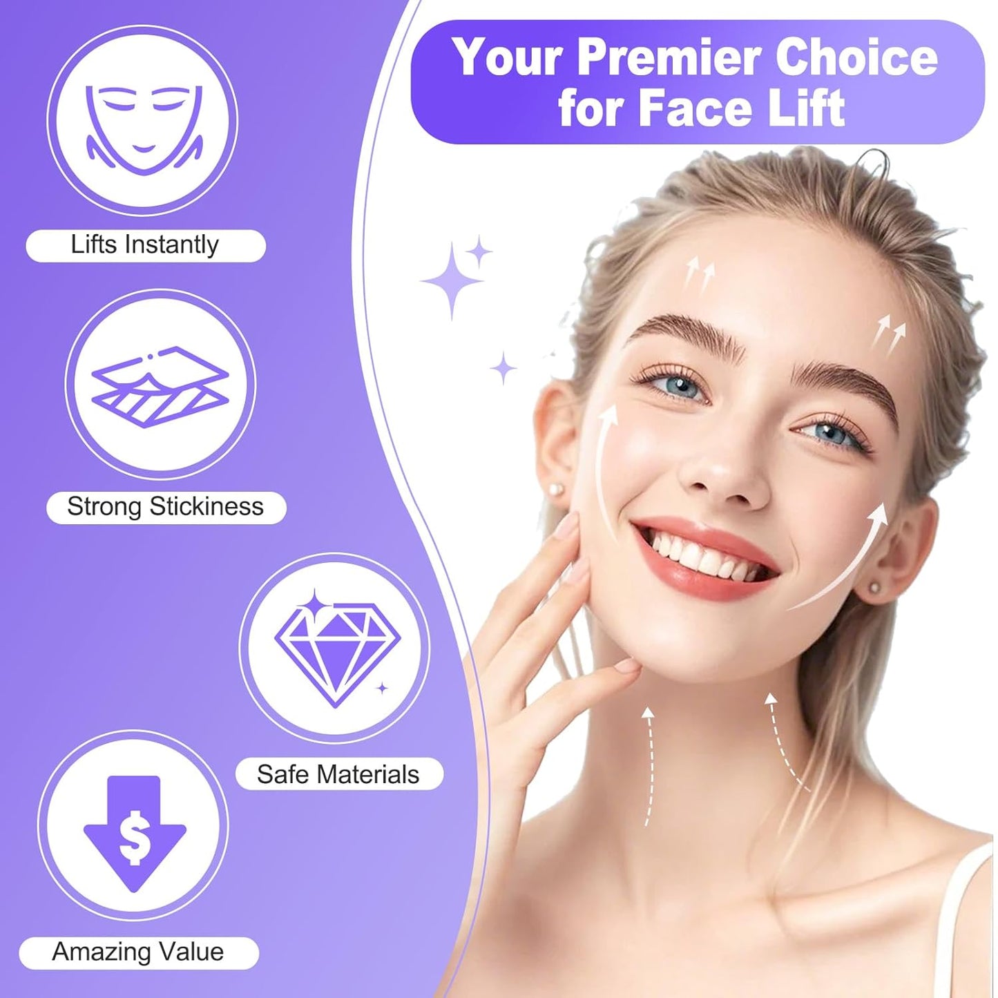 Face Lift Tape - Invisible Neck Lift & Face Tightening Tape | 300PCS Facial Lifting Strips