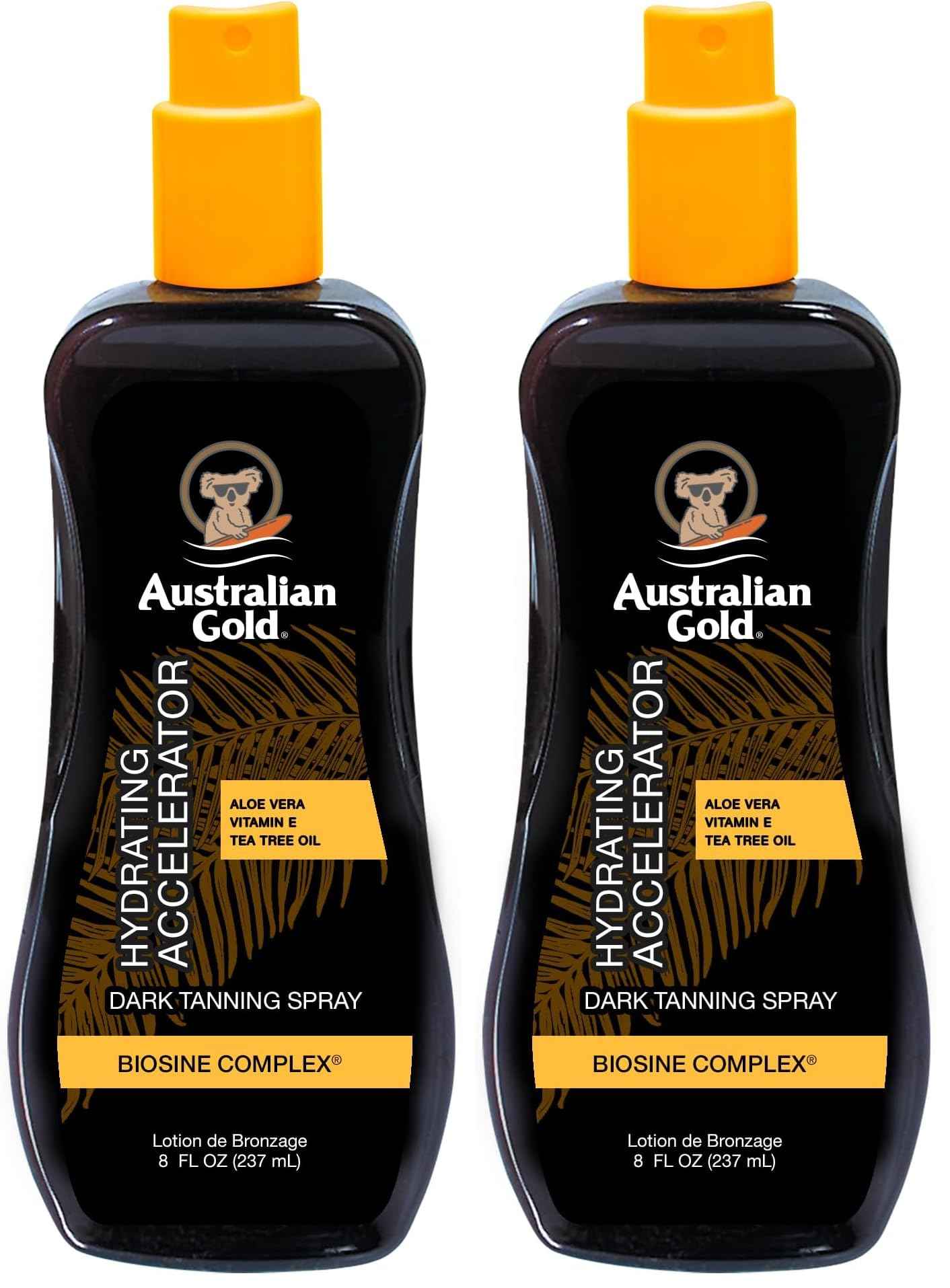 Australian Gold Dark Tanning Accelerator Spray Gel, 8 Ounce | Moisturize & Hydrate Skin | New Packaging Same Great Formula (a70003) (Pack of 2)
