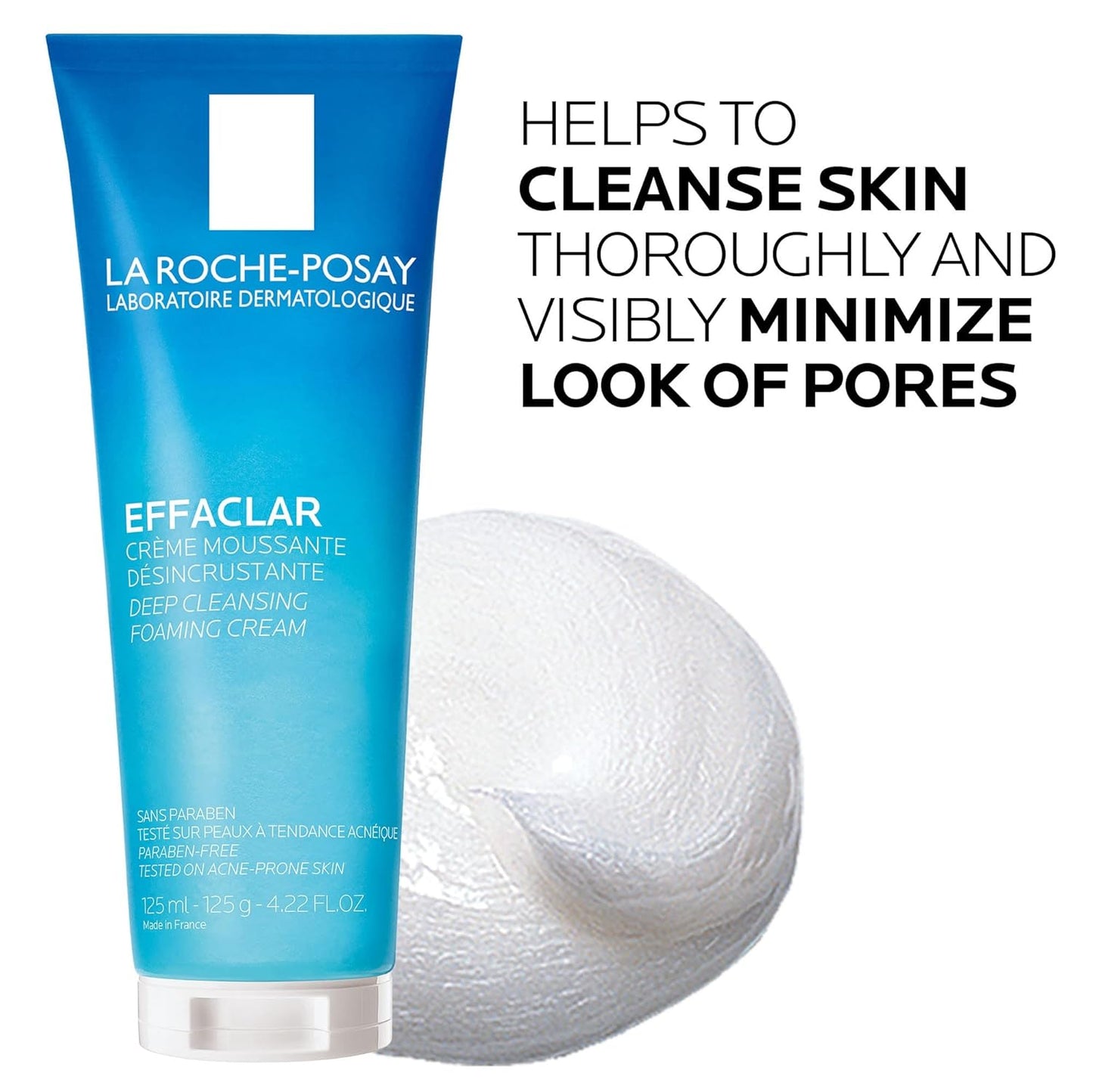 La Roche-Posay Effaclar Deep Cleansing Foaming Face Wash - Daily Cleanser for Oily & Acne-Prone Skin | Pore Minimizing Formula
