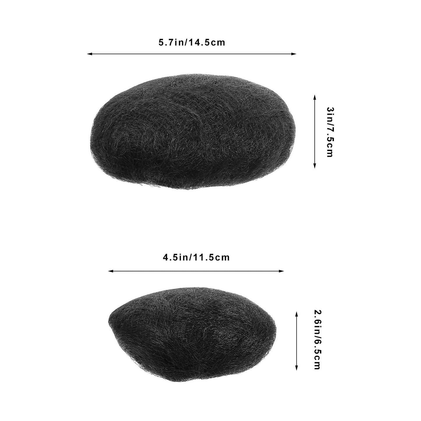 FOMIYES Hair Padding for Updos 2 Pcs Wig Hair Pad Buns Piece Chignon Pieces Bride Black Ball Modeling High Temperature Wire Bun Updo Extension
