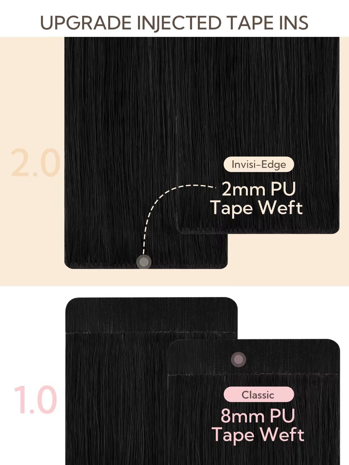 HOTBANANA Invisi Edge Tape in Hair Extensions Human Hair, 10inch 30g 20pcs Balayage Chocolate Brown to Honey Blonde Invisible Tape in Extensions Straight Seamless Real Remy Hair Injected