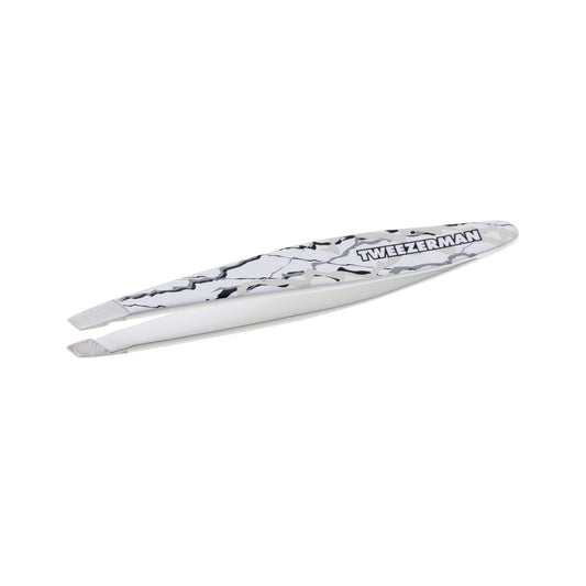 Tweezerman Mini Slant Tweezer - Tweezers For Eyebrows, Travel Tweezers For Eyebrows, Facial Hair, Ingrown Hair (Marble)