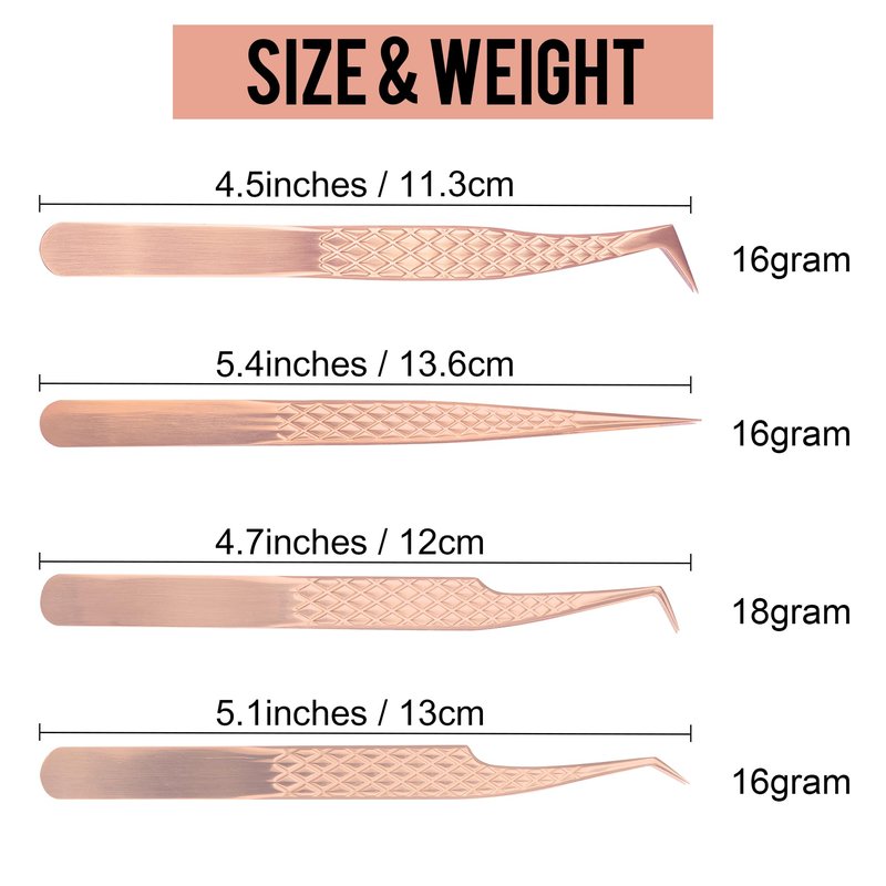 Fiber Tip Lash Tweezers For Eyelash Extension 4 Pcs Tweezers Professional Artist Tech Work Kit Tools,Best Volume Eyelash Lashes Extensions Precision Volume Boot 90 45 Degree(Titanium black)