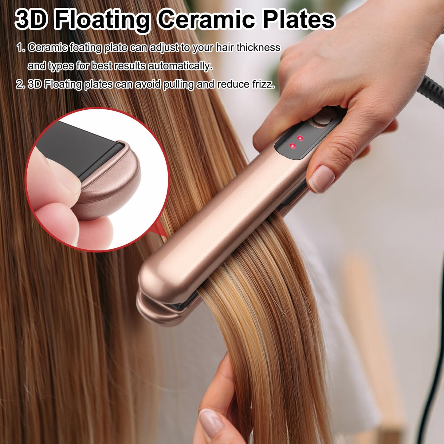 Small Flat Iron 0.7 Inch Mini Hair Straightener and Curler 2 in 1