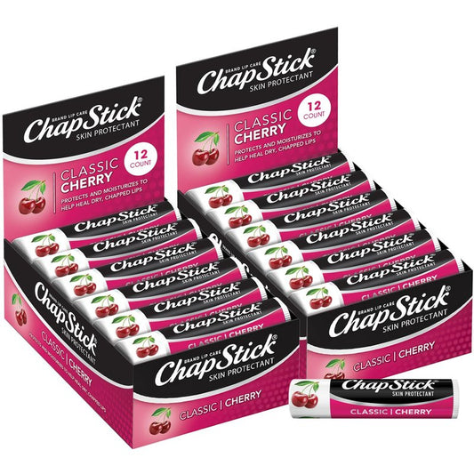 ChapStick Bulk Cherry Lip Balm 24-Count – Fruity & Sweet Lip Moisturizer for Dry Lips, 0.15 Ea