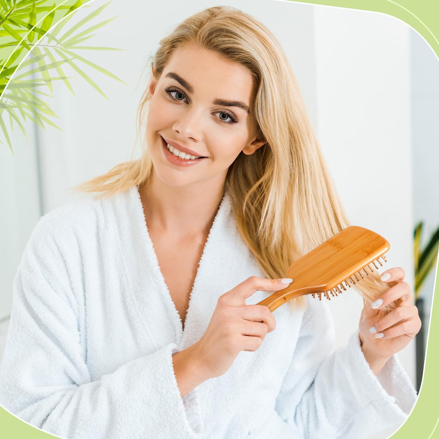 Tessco for you 12 Pcs Bamboo Hair Brushes Bulk Blank Wooden Paddle Brush Natural Scalp Massage Anti Static Hairbrush Engraving DIY Gifts for Women, Wedding, Party(9.65'' X 3.35'',Black)