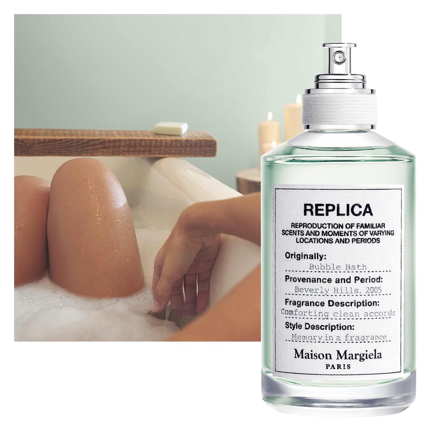 Maison Margiela - Replica - Bubble Bath Eau de Toilette - Fresh Fragrance - With Soap Bubbles, Rose & Coconut Milk - 1.0 Fl Oz