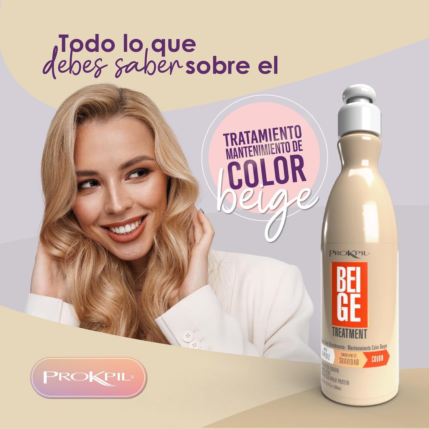 Prokpil Beige Color Hair Treatment Maintenance 10.1oz-300ml