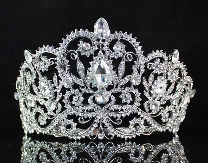 Victorian Clear White Austrian Rhinestone Crystal Tiara Crown With Hair Combs Princess Queen Headband Headpiece Jewelry Beauty Contest Birthday Bridal Prom Pageant T1505 (Clear)