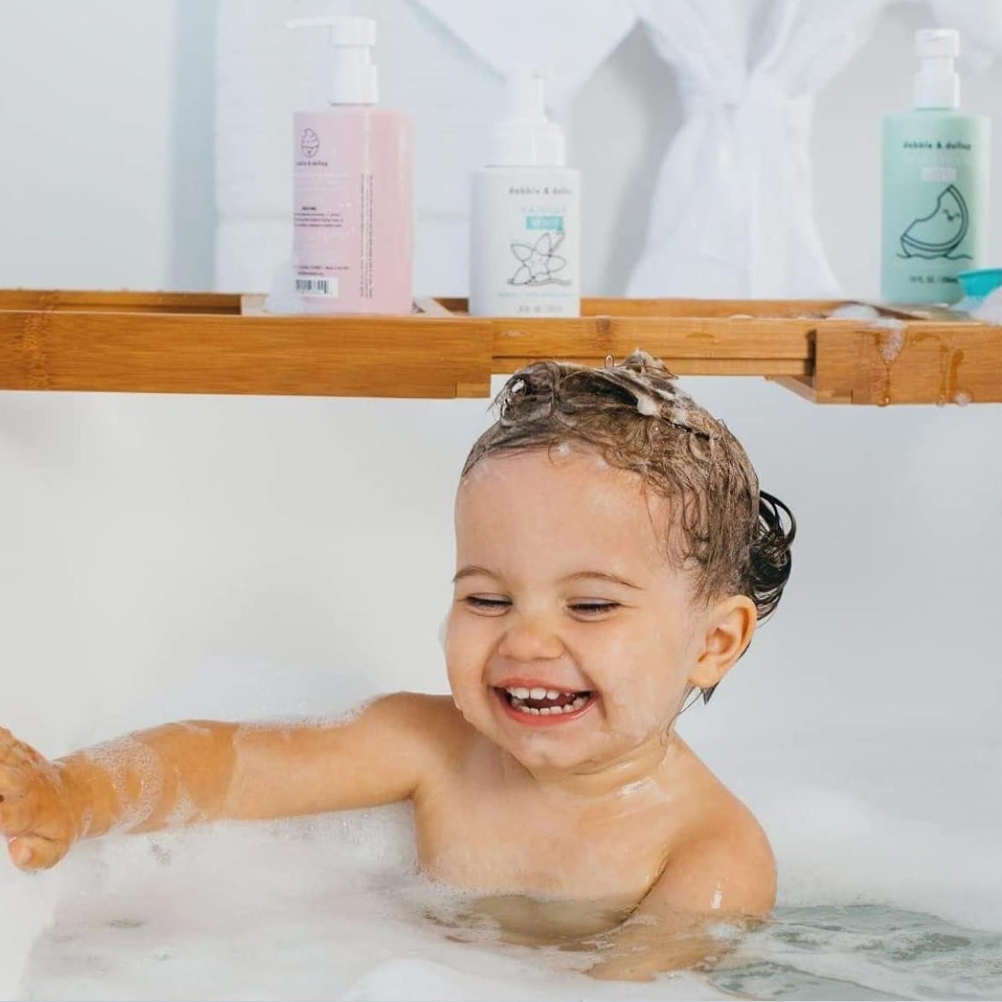 Dabble & Dollop Tropical Kids 3-in-1 Body Wash, Shampoo & Bubble Bath Variety Set – Coconut, Honeydew & Vanilla, Tear-Free, Gentle, Hypoallergenic and Safe for Sensitive Skin (Pack of 3)