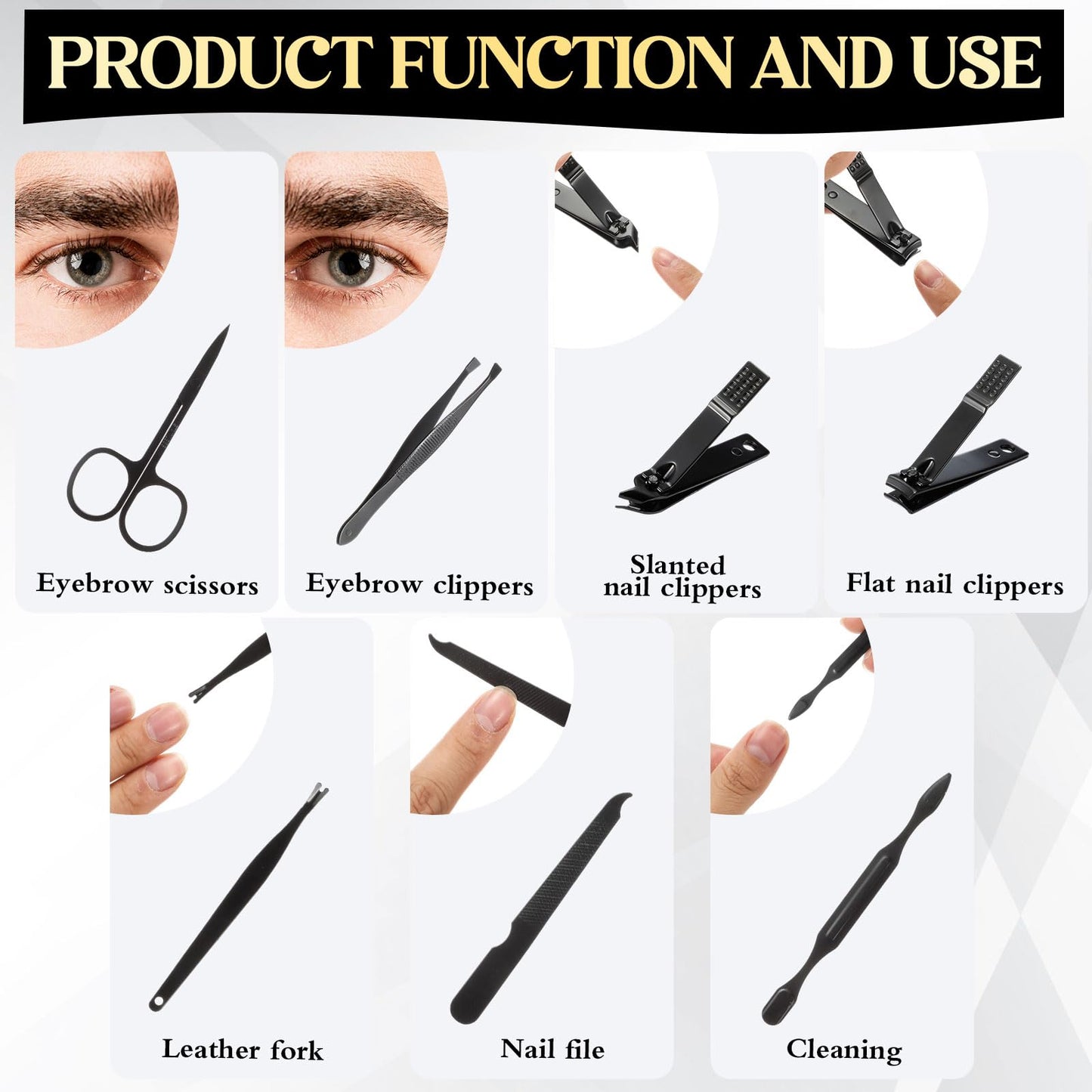 Leriton 6 Sets Baby Shower Game Prizes for Men Include Black Kraft Paper Gift Bags Manicure Kit Tools Socks Pens 11-in-1 Survival Card Tool for Men Husband Father(Black,White,Gray)