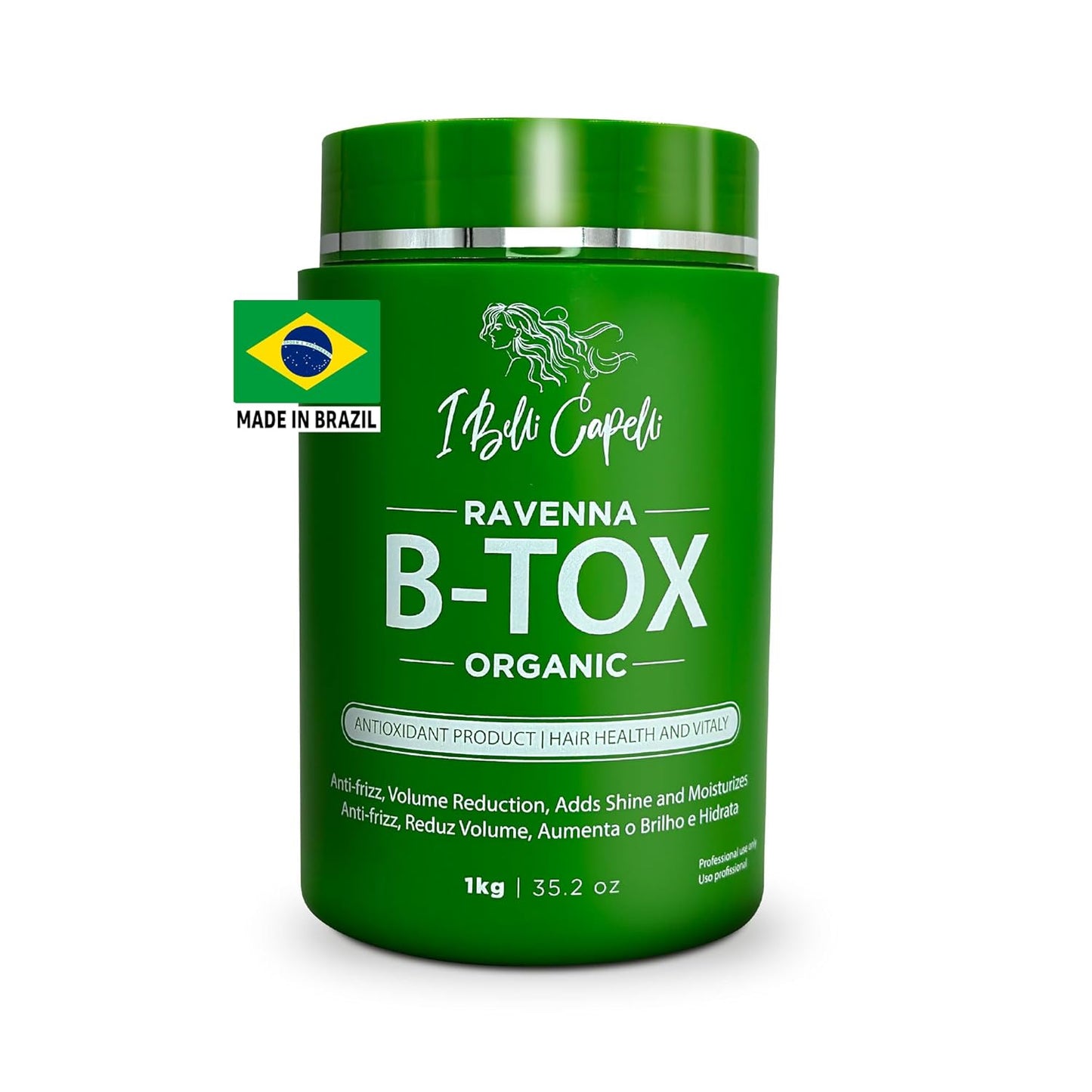 Ravenna Organic Hair B-tox Treatment - Anti-Frizz, Formaldehyde-Free Smoothing - 35.2 oz (1kg)