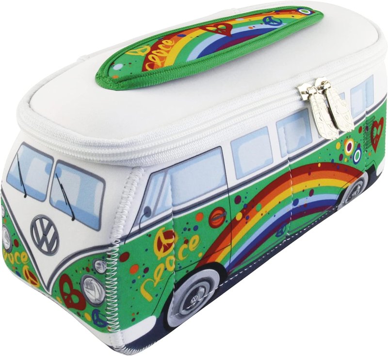 Volkswagen Neoprene Makeup Bag - Universal Toiletry Travel Case | T1 Bus Design