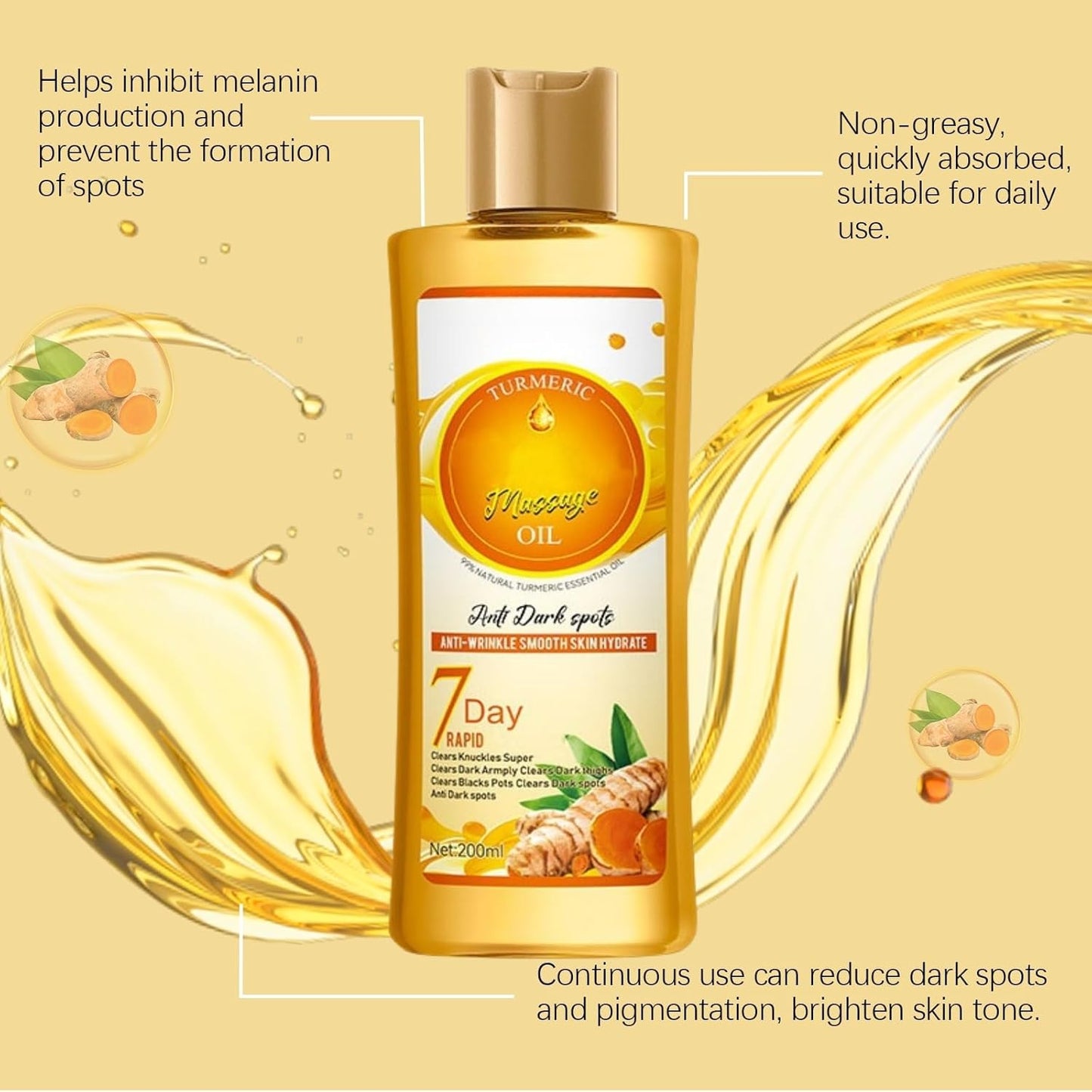 Turmeric Kojic Soap & Oil Set | Lemon Soap Bar for Spot Removal & Even Skin Tone | Honey Massage Oil for Firming & Moisturizing Skin